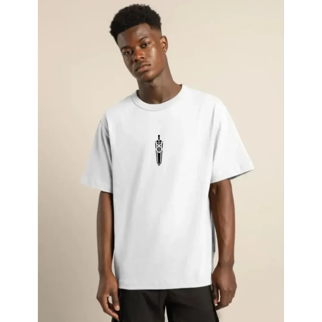 Unisex Bisiklet Yaka Baskılı Oversize T-Shirt - Beyaz - 104352 Unisex Bisiklet Yaka Baskılı Oversize T-Shirt - Beyaz - 104352