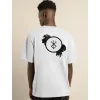 Unisex Bisiklet Yaka Baskılı Oversize T-Shirt - Beyaz - 104352 Unisex Bisiklet Yaka Baskılı Oversize T-Shirt - Beyaz - 104352