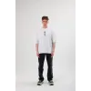 Unisex Bisiklet Yaka Baskılı Oversize T-Shirt - Beyaz - 104354 Unisex Bisiklet Yaka Baskılı Oversize T-Shirt - Beyaz - 104354