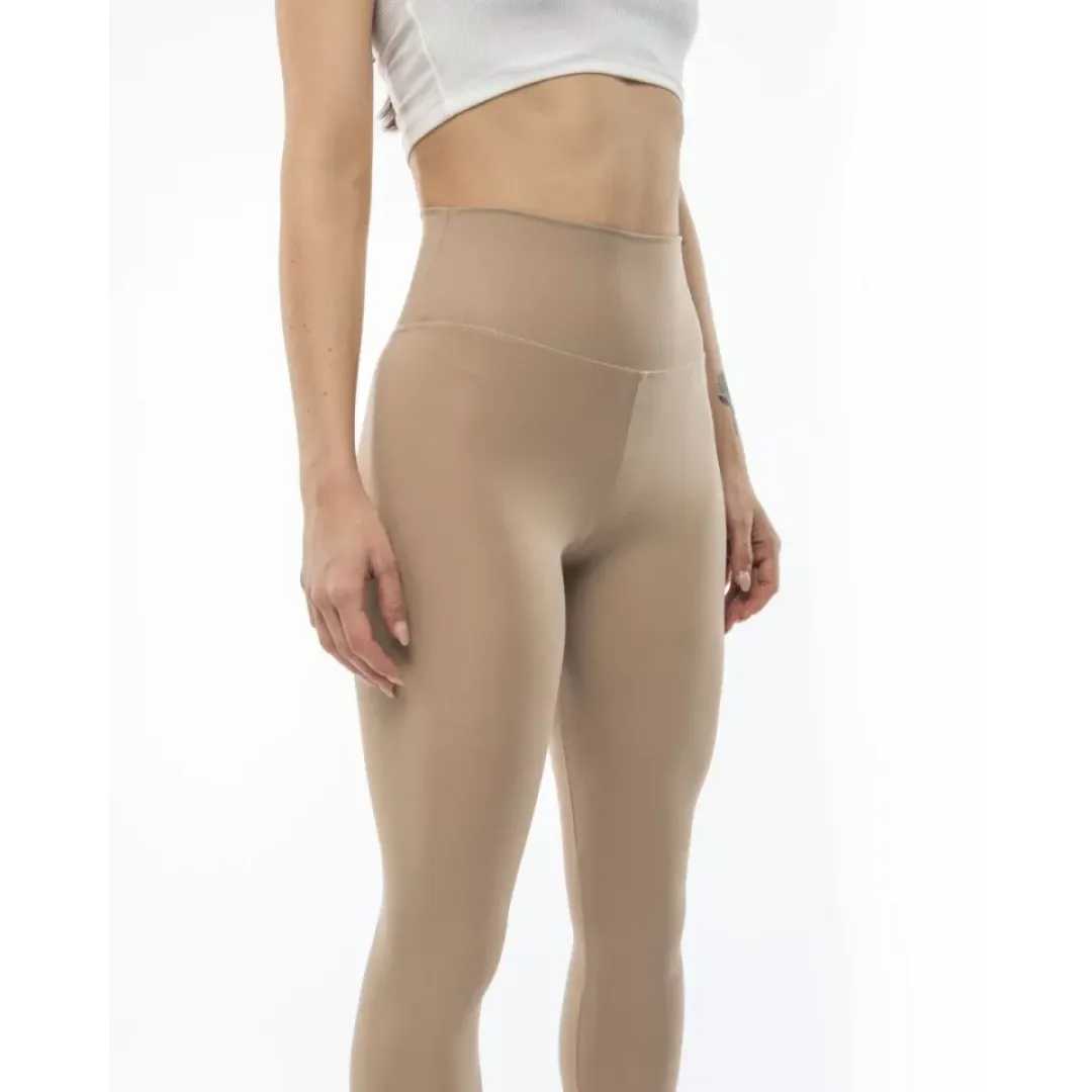 Yüksek Bel Sporcu Düz Tayt - Bej - 104361 Yüksek Bel Sporcu Düz Tayt - Bej - 104361