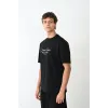 Unisex Bisiklet Yaka Baskılı Oversize T-Shirt - Siyah - 104374 Unisex Bisiklet Yaka Baskılı Oversize T-Shirt - Siyah - 104374