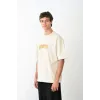 Unisex Bisiklet Yaka Baskılı Oversize T-Shirt - Beyaz - 104377 Unisex Bisiklet Yaka Baskılı Oversize T-Shirt - Beyaz - 104377