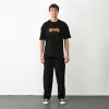Unisex Bisiklet Yaka Baskılı Oversize T-Shirt - Siyah - 104378 Unisex Bisiklet Yaka Baskılı Oversize T-Shirt - Siyah - 104378