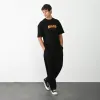 Unisex Bisiklet Yaka Baskılı Oversize T-Shirt - Siyah - 104378 Unisex Bisiklet Yaka Baskılı Oversize T-Shirt - Siyah - 104378