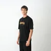 Unisex Bisiklet Yaka Baskılı Oversize T-Shirt - Siyah - 104378 Unisex Bisiklet Yaka Baskılı Oversize T-Shirt - Siyah - 104378