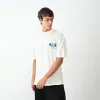 Unisex Bisiklet Yaka Baskılı Oversize T-Shirt - Beyaz - 104379 Unisex Bisiklet Yaka Baskılı Oversize T-Shirt - Beyaz - 104379