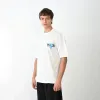 Unisex Bisiklet Yaka Baskılı Oversize T-Shirt - Beyaz - 104379 Unisex Bisiklet Yaka Baskılı Oversize T-Shirt - Beyaz - 104379