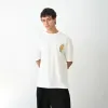 Unisex Bisiklet Yaka Baskılı Oversize T-Shirt - Beyaz - 104384 Unisex Bisiklet Yaka Baskılı Oversize T-Shirt - Beyaz - 104384
