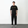 Unisex Bisiklet Yaka Baskılı Oversize T-Shirt - Siyah - 104386 Unisex Bisiklet Yaka Baskılı Oversize T-Shirt - Siyah - 104386