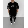 Unisex Dijital Baskılı Eşofman Altı - Siyah - 104388 Unisex Dijital Baskılı Eşofman Altı - Siyah - 104388