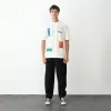 Unisex Bisiklet Yaka Baskılı Oversize T-Shirt - Beyaz - 104390