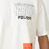 Unisex Bisiklet Yaka Baskılı Oversize T-Shirt - Beyaz - 104390
