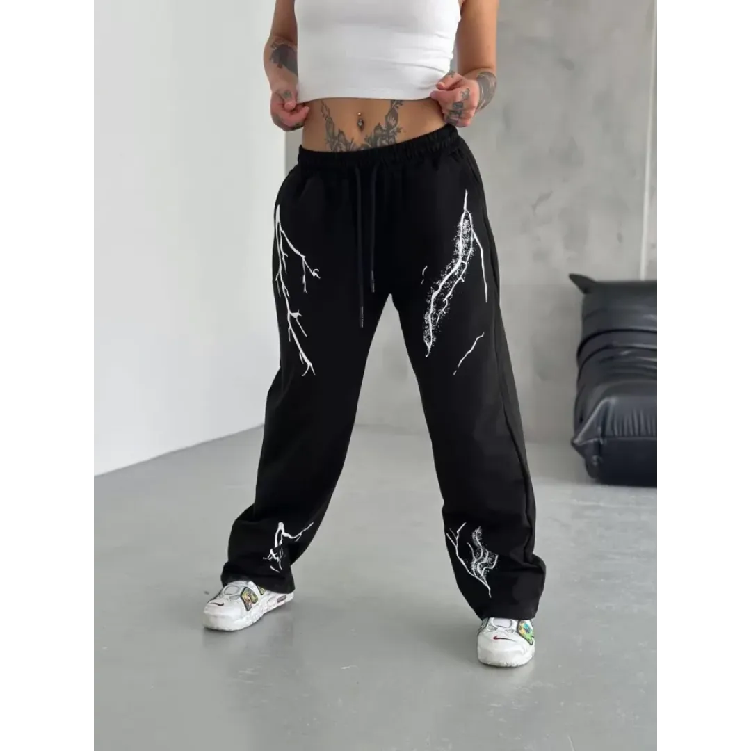 Unisex Dijital Baskılı Eşofman Altı - Siyah - 104391 Unisex Dijital Baskılı Eşofman Altı - Siyah - 104391