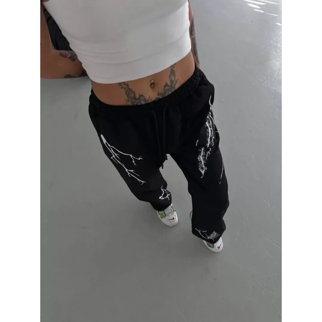 Unisex Dijital Baskılı Eşofman Altı - Siyah - 104391 Unisex Dijital Baskılı Eşofman Altı - Siyah - 104391