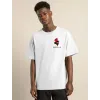 Unisex Bisiklet Yaka Baskılı Oversize T-Shirt - Beyaz - 104396 Unisex Bisiklet Yaka Baskılı Oversize T-Shirt - Beyaz - 104396