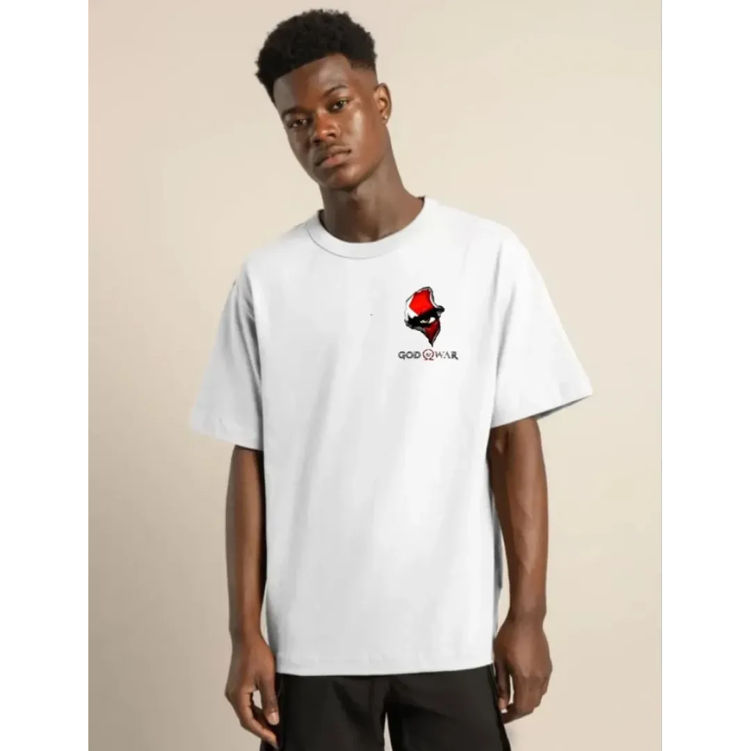 Unisex Bisiklet Yaka Baskılı Oversize T-Shirt - Beyaz - 104396 Unisex Bisiklet Yaka Baskılı Oversize T-Shirt - Beyaz - 104396