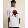 Unisex Bisiklet Yaka Baskılı Oversize T-Shirt - Beyaz - 104396 Unisex Bisiklet Yaka Baskılı Oversize T-Shirt - Beyaz - 104396