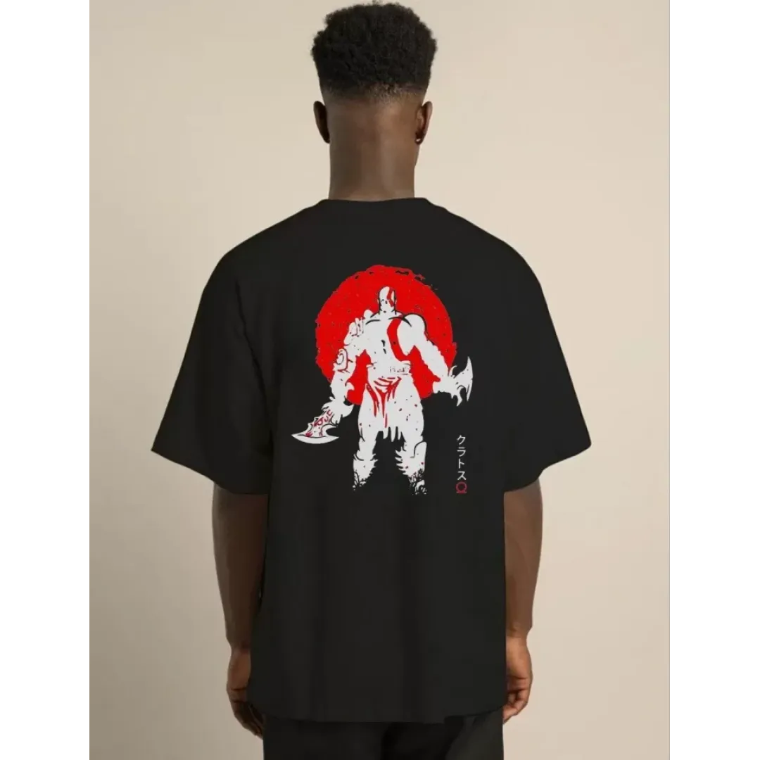 Unisex Bisiklet Yaka Baskılı Oversize T-Shirt - Siyah - 104397 Unisex Bisiklet Yaka Baskılı Oversize T-Shirt - Siyah - 104397