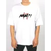 Unisex Bisiklet Yaka Baskılı Oversize T-Shirt - Beyaz - 104401 Unisex Bisiklet Yaka Baskılı Oversize T-Shirt - Beyaz - 104401