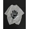 Unisex Bisiklet Yaka Baskılı Oversize T-Shirt - Beyaz - 106728 Unisex Bisiklet Yaka Baskılı Oversize T-Shirt - Beyaz - 106728