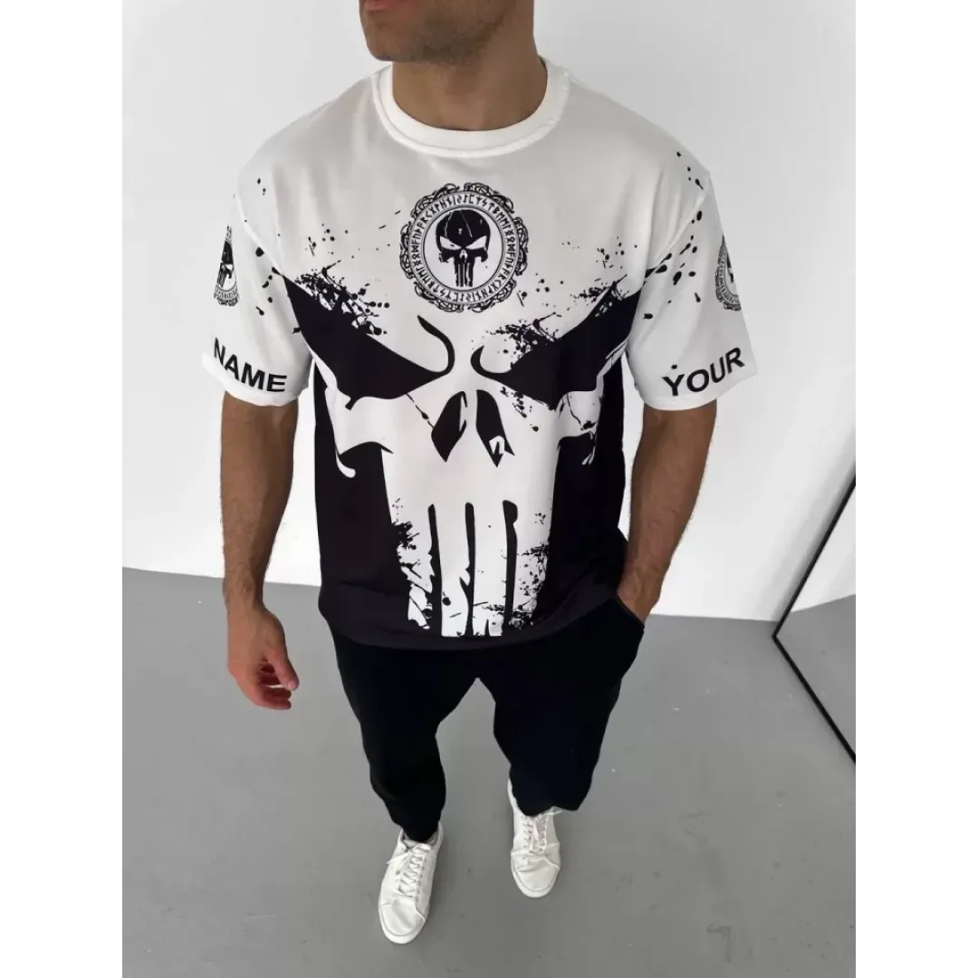 Unisex Bisiklet Yaka Baskılı Oversize T-Shirt - Beyaz - 106735 Unisex Bisiklet Yaka Baskılı Oversize T-Shirt - Beyaz - 106735