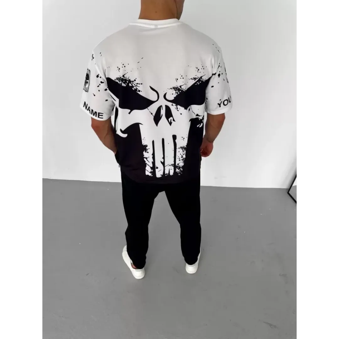Unisex Bisiklet Yaka Baskılı Oversize T-Shirt - Beyaz - 106735 Unisex Bisiklet Yaka Baskılı Oversize T-Shirt - Beyaz - 106735