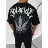 Unisex Bisiklet Yaka Baskılı Oversize T-Shirt - Siyah - 106752 Unisex Bisiklet Yaka Baskılı Oversize T-Shirt - Siyah - 106752