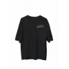 Unisex Bisiklet Yaka Baskılı Oversize T-Shirt - Siyah - 107792 Unisex Bisiklet Yaka Baskılı Oversize T-Shirt - Siyah - 107792