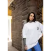 Unisex Bisiklet Yaka Baskılı Oversize T-Shirt - Beyaz - 108567 Unisex Bisiklet Yaka Baskılı Oversize T-Shirt - Beyaz - 108567
