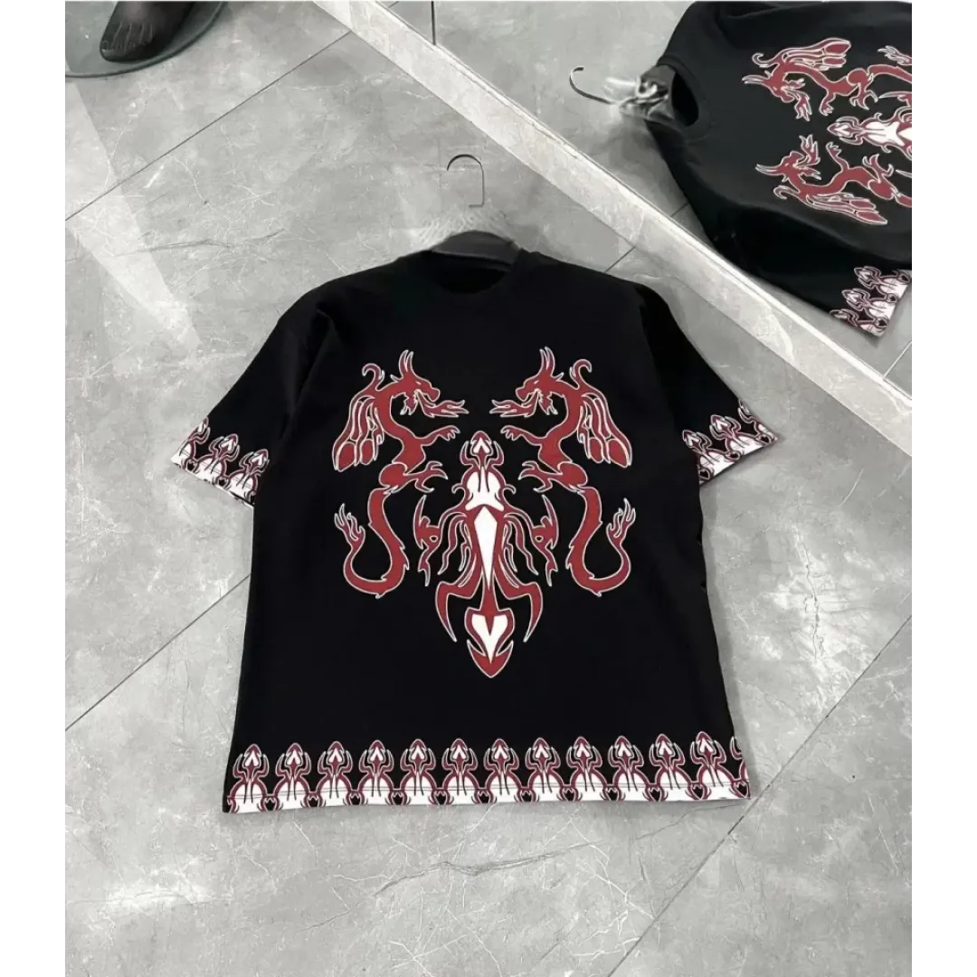 Unisex Bisiklet Yaka Baskılı Oversize T-Shirt - Siyah - 108573 Unisex Bisiklet Yaka Baskılı Oversize T-Shirt - Siyah - 108573
