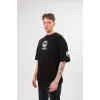 Unisex Bisiklet Yaka Baskılı Oversize T-Shirt - Siyah - 108583 Unisex Bisiklet Yaka Baskılı Oversize T-Shirt - Siyah - 108583