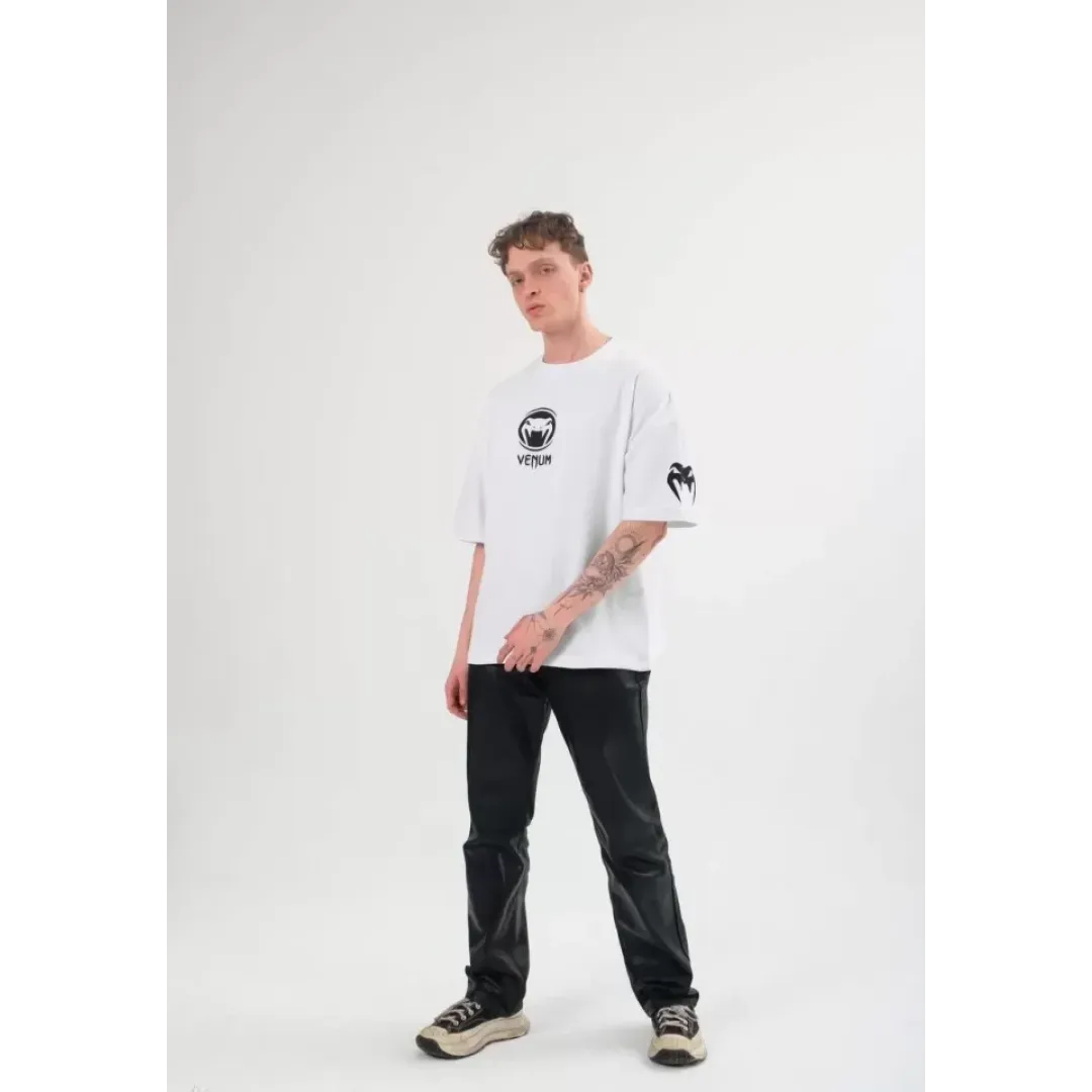 Unisex Bisiklet Yaka Baskılı Oversize T-Shirt - Beyaz - 108584 Unisex Bisiklet Yaka Baskılı Oversize T-Shirt - Beyaz - 108584