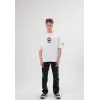Unisex Bisiklet Yaka Baskılı Oversize T-Shirt - Beyaz - 108584 Unisex Bisiklet Yaka Baskılı Oversize T-Shirt - Beyaz - 108584