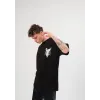 Unisex Bisiklet Yaka Baskılı Oversize T-Shirt - Siyah - 108682 Unisex Bisiklet Yaka Baskılı Oversize T-Shirt - Siyah - 108682