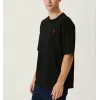 Unisex Bisiklet Yaka Baskılı Oversize T-Shirt - Siyah - 109027 Unisex Bisiklet Yaka Baskılı Oversize T-Shirt - Siyah - 109027