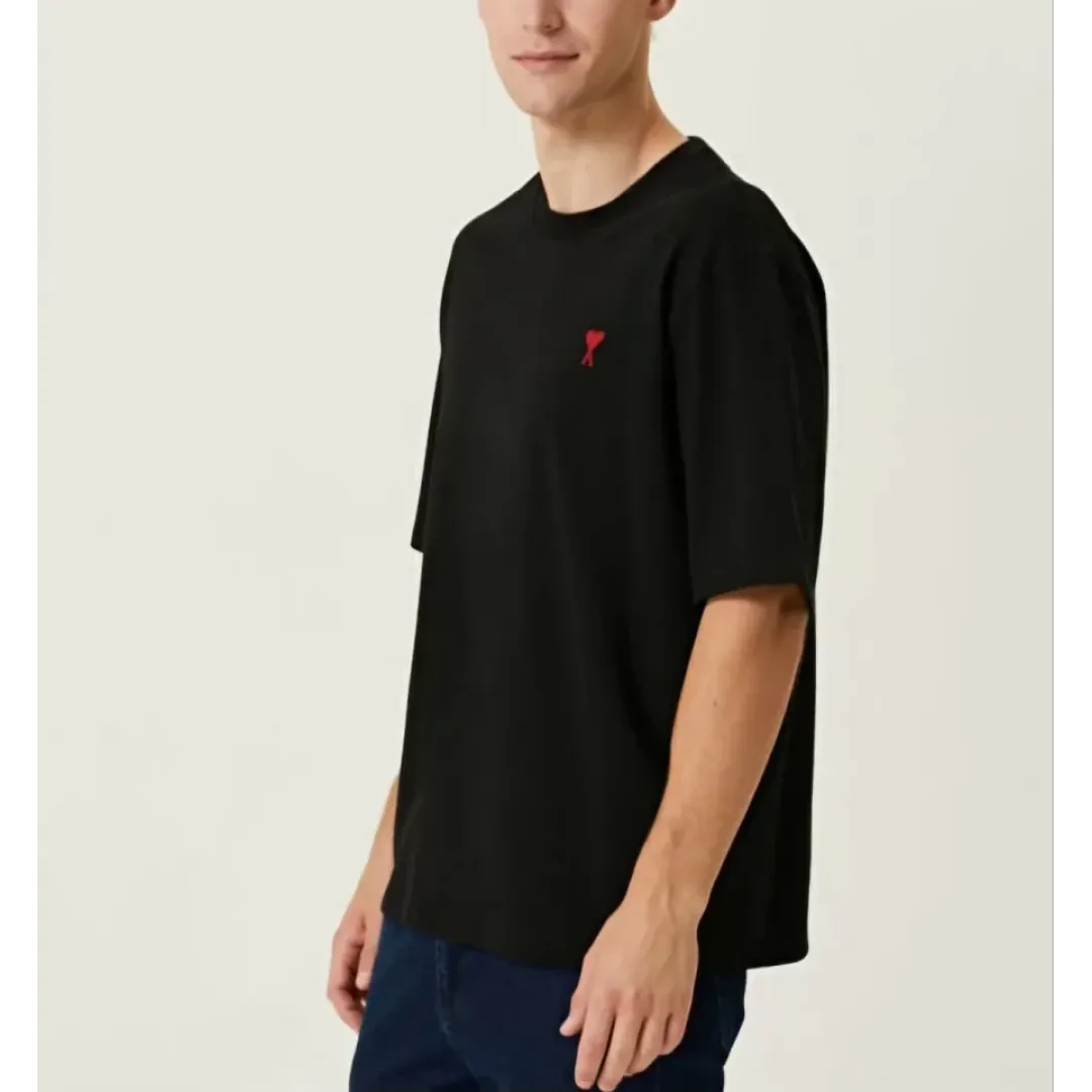 Unisex Bisiklet Yaka Baskılı Oversize T-Shirt - Siyah - 109027 Unisex Bisiklet Yaka Baskılı Oversize T-Shirt - Siyah - 109027