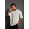 Unisex Bisiklet Yaka Baskılı Oversize T-Shirt - Beyaz - 109164 Unisex Bisiklet Yaka Baskılı Oversize T-Shirt - Beyaz - 109164