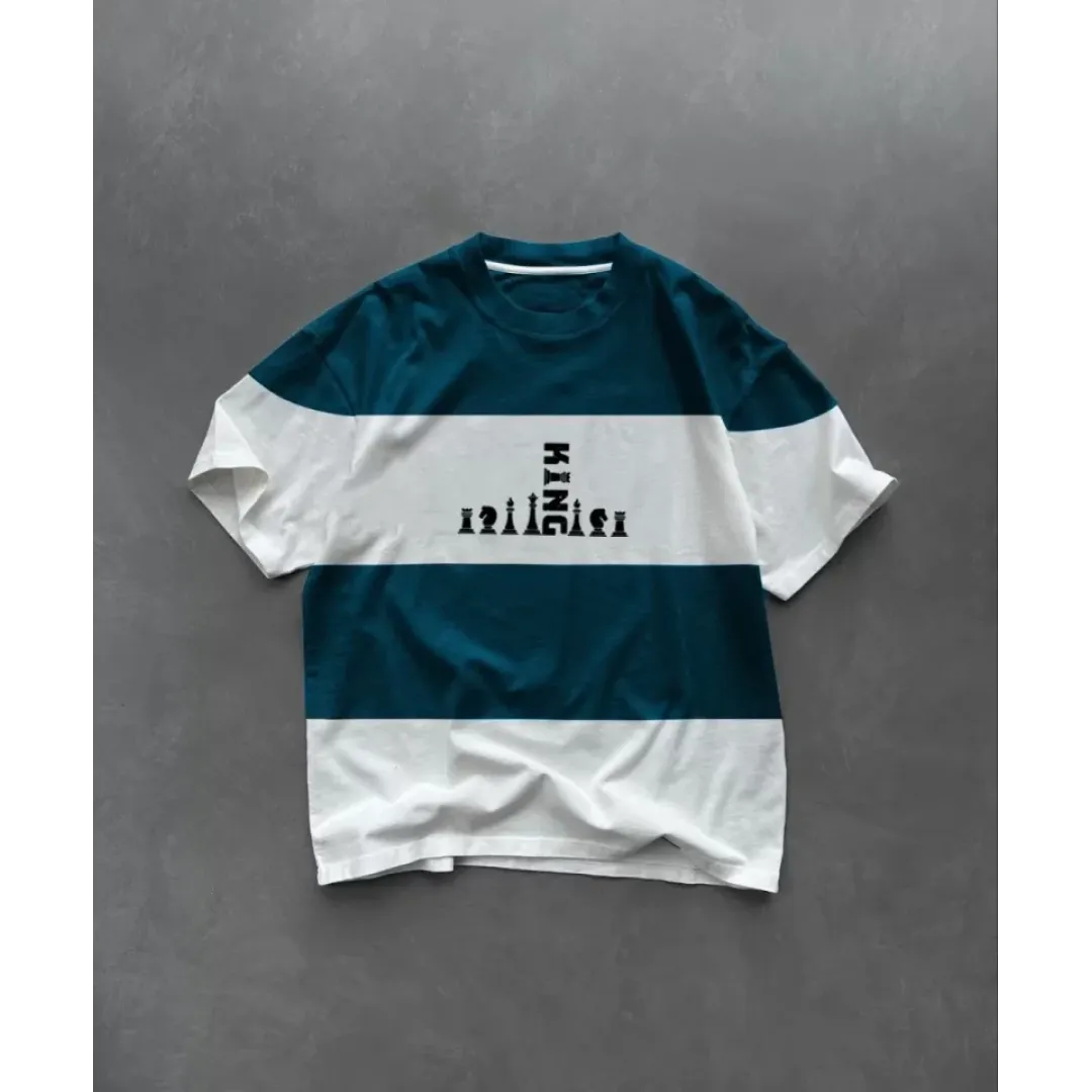 Unisex Bisiklet Yaka Baskılı Parçalı Oversize T-Shirt - Lacivert - 109177 Unisex Bisiklet Yaka Baskılı Parçalı Oversize T-Shirt - Lacivert - 109177