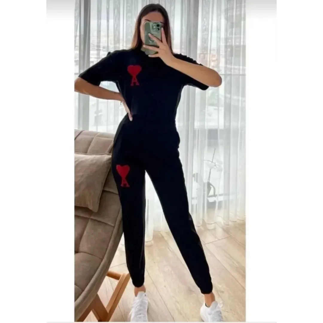 Unisex Paçası Lastikli Eşofman Altlı Takım - Siyah - 109778