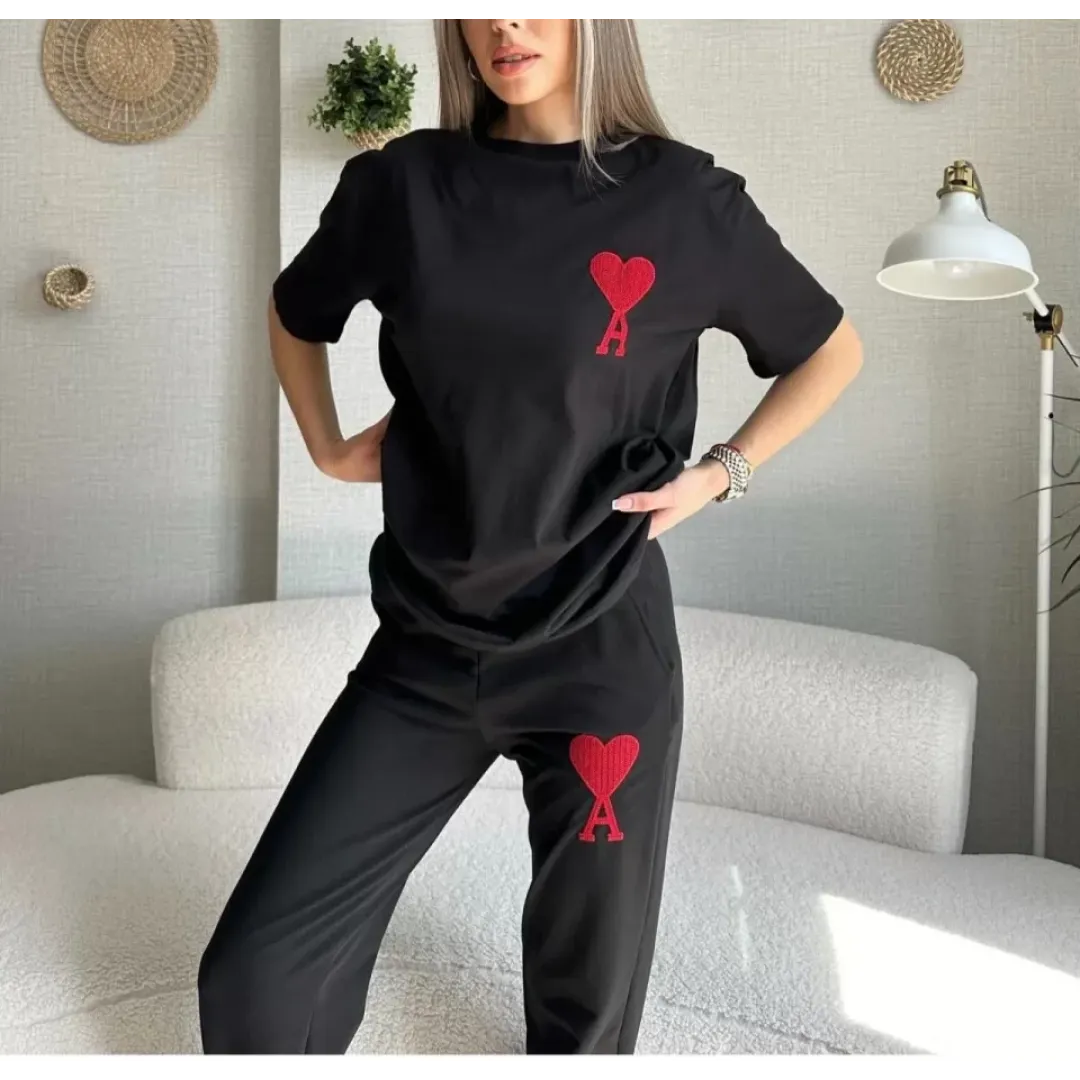 Unisex Paçası Lastikli Eşofman Altlı Takım - Siyah - 109778
