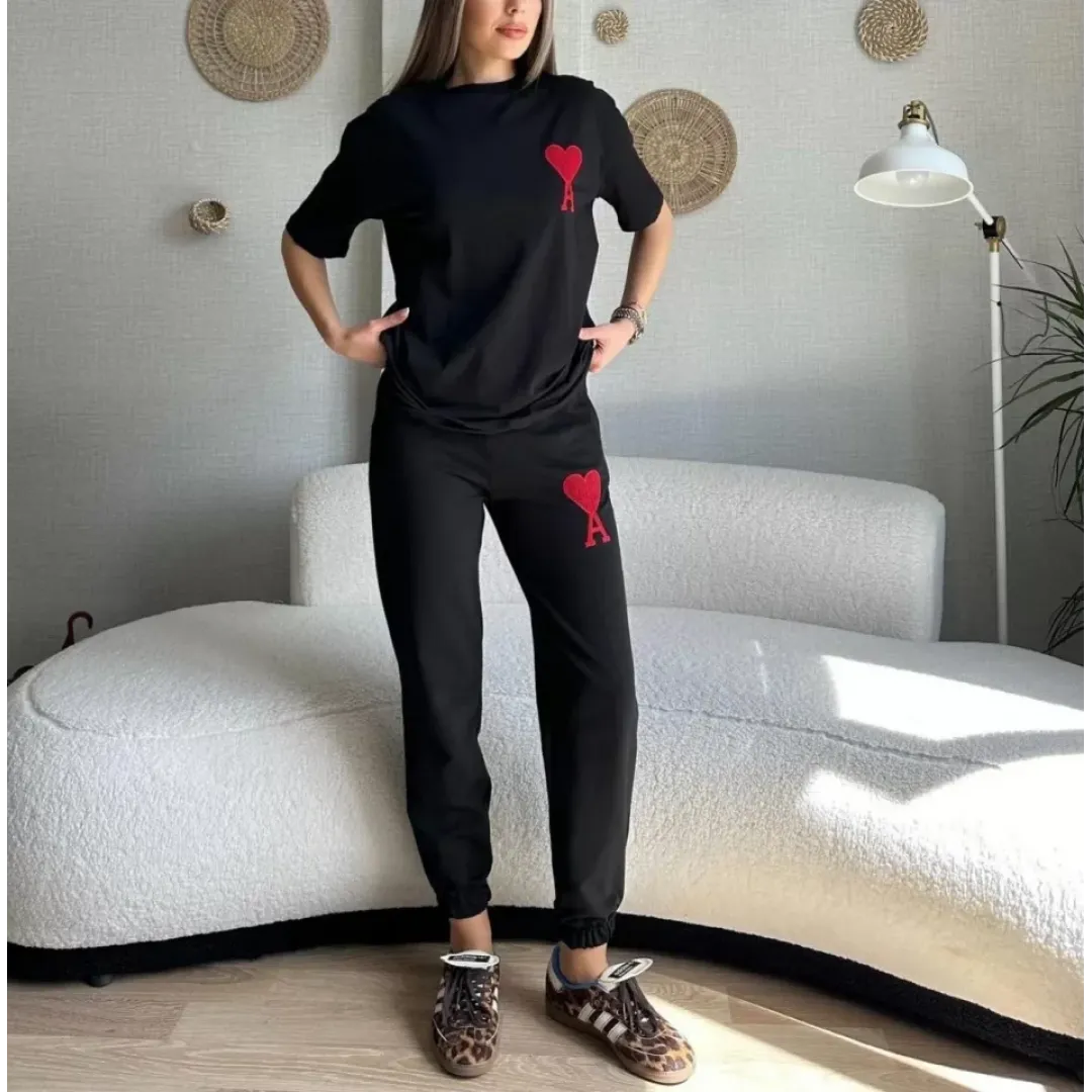 Unisex Paçası Lastikli Eşofman Altlı Takım - Siyah - 109778