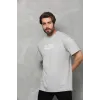 Unisex Bisiklet Yaka Baskılı Oversize T-Shirt - Gri - 110540 Unisex Bisiklet Yaka Baskılı Oversize T-Shirt - Gri - 110540