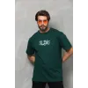 Unisex Bisiklet Yaka Baskılı Oversize T-Shirt - Yeşil - 110541 Unisex Bisiklet Yaka Baskılı Oversize T-Shirt - Yeşil - 110541