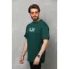 Unisex Bisiklet Yaka Baskılı Oversize T-Shirt - Yeşil - 110541 Unisex Bisiklet Yaka Baskılı Oversize T-Shirt - Yeşil - 110541