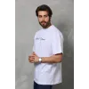 Unisex Bisiklet Yaka Baskılı Oversize T-Shirt - Beyaz - 110542 Unisex Bisiklet Yaka Baskılı Oversize T-Shirt - Beyaz - 110542
