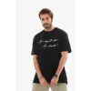 Unisex Bisiklet Yaka Baskılı Oversize T-Shirt - Siyah - 112283 Unisex Bisiklet Yaka Baskılı Oversize T-Shirt - Siyah - 112283
