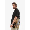 Unisex Bisiklet Yaka Baskılı Oversize T-Shirt - Siyah - 112283 Unisex Bisiklet Yaka Baskılı Oversize T-Shirt - Siyah - 112283