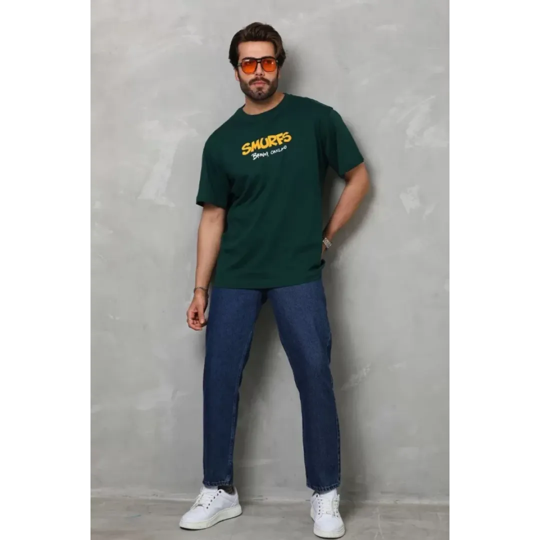 Unisex Basic Bisiklet Yaka Oversize T-Shirt - Yeşil - 112291 Unisex Basic Bisiklet Yaka Oversize T-Shirt - Yeşil - 112291