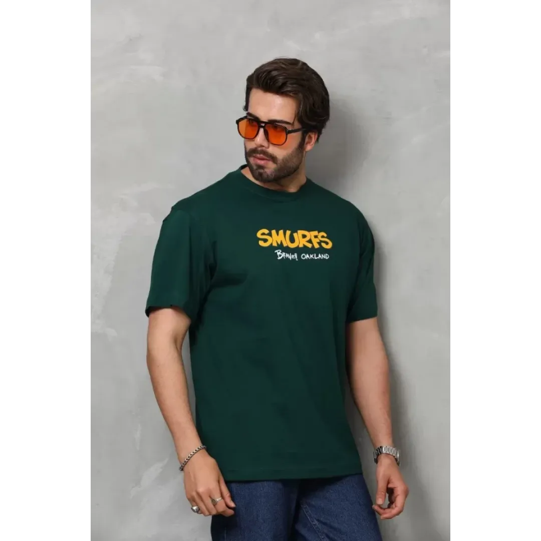 Unisex Basic Bisiklet Yaka Oversize T-Shirt - Yeşil - 112291 Unisex Basic Bisiklet Yaka Oversize T-Shirt - Yeşil - 112291