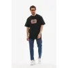 Unisex Bisiklet Yaka Baskılı Oversize T-Shirt - Siyah - 112310 Unisex Bisiklet Yaka Baskılı Oversize T-Shirt - Siyah - 112310